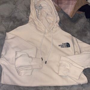 The North Face Cream Hoodie with Logo